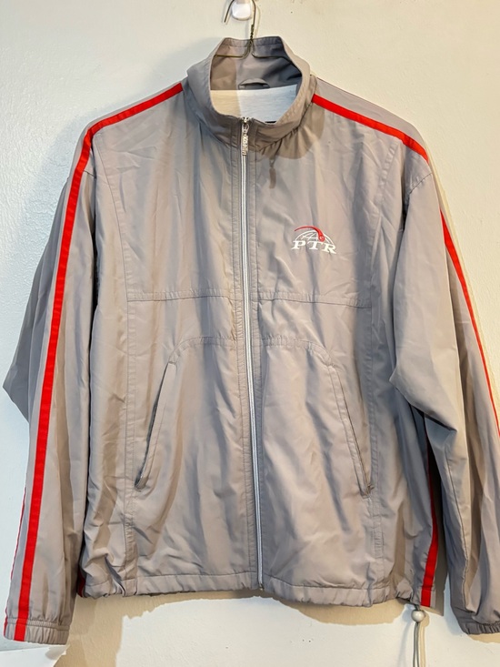 Kaelin Other - Vintage PTR Men's Light Gray Performance Jacket with Red Stripes